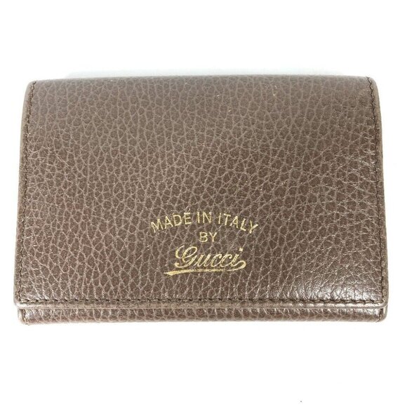 GUCCI Bifold Swing Pass Case Card Case Leather - Picture 1 of 8